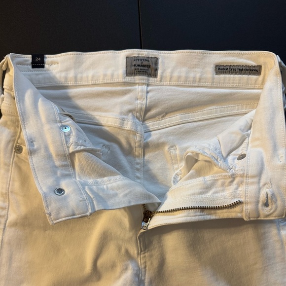 Citizens of Humanity White Denim Rocket Crop High Rise Skinny Jeans Sz 24 Preppy - Picture 8 of 9
